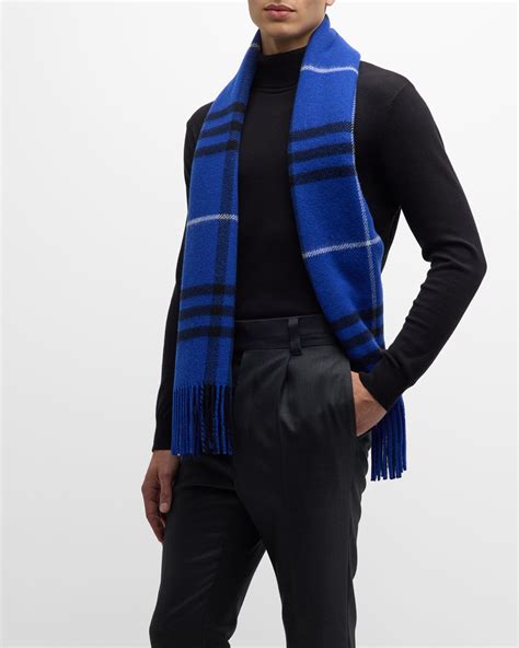 burberry men's cashmere check scarf neiman|Burberry scarf 50 cashmere wool.